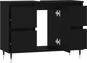 vidaXL Ντουλάπι Μπάνιου Μαύρο 80 x 33 x 60 εκ. από Επεξεργασμένο Ξύλο