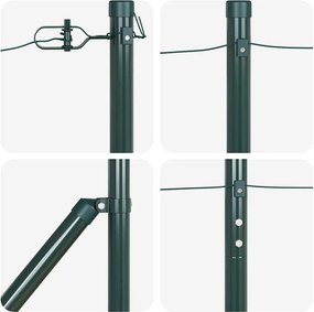 vidaXL Στύλος Περιφράξεων 13 pcs Πράσινο Ατσάλι