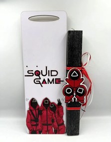 Τύπου Squid game (Το παιχνίδι του καλαμαριού) Αρωματική λαμπάδα ν.1 - Σετ Λαμπάδα και πλάτη