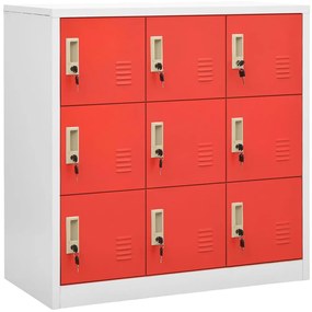 vidaXL Φοριαμοί 5 τεμ. Ανοιχτό Γκρι/Κόκκινο 90x45x92,5 εκ. Ατσάλινοι