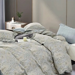 Πάπλωμα Masilda (Σετ 3τμχ) Aqua-Green Ρυθμός Queen Size 220x240cm 100% Cotton Satin