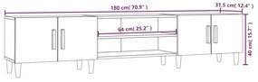 Έπιπλο Τηλεόρασης Γκρι Σκυρ. 180x31,5x40 εκ. Επεξ. Ξύλο - Γκρι