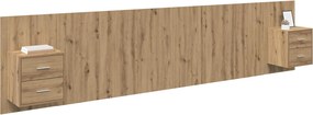 vidaXL Κεφαλή κρεβατιού με κομοδίνο 3 pcs Artisan Oak