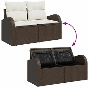 vidaXL Σετ Καναπέ Κήπου με μαξιλάρι 5 pcs Καφέ, Κρέμα 55 x 55 x 37 εκ