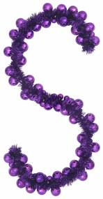 vidaXL Γιρλάντα με Χριστουγεννιάτικα Μπαλάκια Λιλά 186 εκ