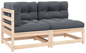 vidaXL Σαλόνι Κήπου 2 Τεμαχίων από Μασίφ Ξύλο Πεύκου με Μαξιλάρια