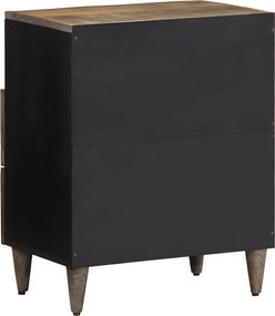 vidaXL κομοδίνο ντουλάπι ανοιχτό γκρι 50x33x60 cm μασίφ ξύλο Mango