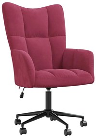 vidaXL Πολυθρόνα Relax Μπορντό Βελούδινη