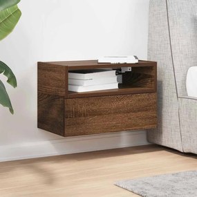 Κομοδίνο Επιτοίχιο Καφέ Δρυς 45x26x28,5 εκ. 858608