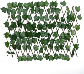 vidaXL Καφασωτό Επεκτ. Πράσινο 190x60 εκ. Τεχνητά Αμπελόφυλλα