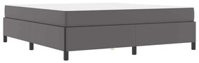 vidaXL Σκελετός κρεβατιού με στρώμα Γκρι 180 x 200 cm Τεχνητό δέρμα