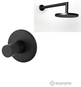 Eurorama RES PRO Μίκτης εντοιχισμού 1 εξόδου &amp; Ανακλινόμενη κεφαλή Φ20εκ &amp; μπράτσο τοίχου 35εκ Black Matt