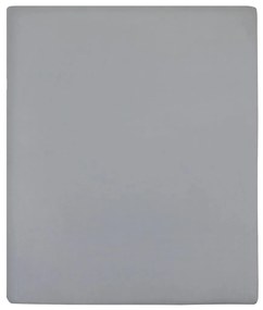 Σεντόνι με Λάστιχο Γκρι 140x200 εκ. Βαμβακερό Ζέρσεϊ - Γκρι