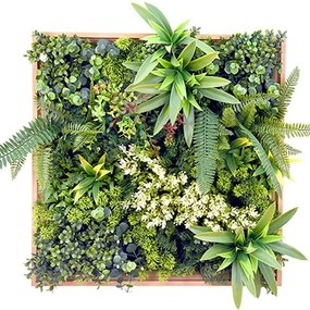 Κάθετος Κήπος Διακοσμητικός Με Κορνίζα ArtGrass 01 50X50cm Green-Multi Royal Carpet 50Χ50