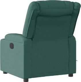 vidaXL Πολυθρόνα Μασάζ Ανακλινόμενη Σκούρο Πράσινο Υφασμάτινη