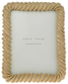 Κορνίζα Polyester Με Μπίλιες Χρυσή-Λευκή 15x20εκ. Zen Collection 25.21.51510