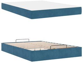 vidaXL Σκελετός Κρεβατιού Άλλο Μπλε 160 x 200 cm Βελούδο