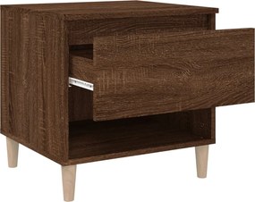 vidaXL Κομοδίνα 2 τεμ Καφέ Δρυς 50x46x50 εκ. από Επεξεργασμένο Ξύλο