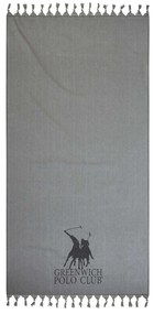 Πετσέτα Θαλάσσης-Παρεό Βαμβακερή 90x170εκ. Essential 3794 Γκρι Greenwich Polo Club