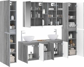 vidaXL Σετ Επίπλων Μπάνιου 6 pcs Γκρι Sonoma