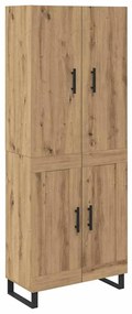 vidaXL Highboard 2 pcs Artisan Oak Σύνθετο Ξύλο και Γυαλί