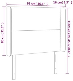 Κεφαλάρι Κρεβατιού LED Σκούρο Μπλε 93x16x118/128εκ. Βελούδινο - Μπλε