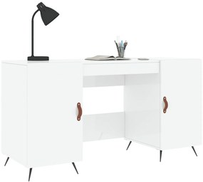 vidaXL Γραφείο Γυαλιστερό Λευκό 140x50x75 εκ. Επεξεργασμένο Ξύλο
