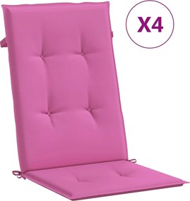 vidaXL Μαξιλάρια Καρέκλας με Πλάτη 4 τεμ. Ροζ Υφασμάτινα