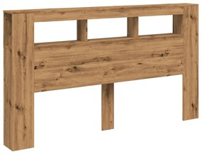 vidaXL LED κεφαλάρι Artisan Oak 180x18,5x103,5 cm Κατασκευασμένο ξύλο