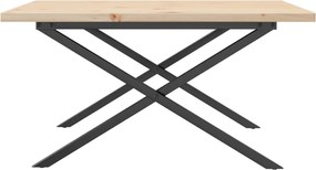 vidaXL Τραπεζάκι Σαλονιού Πλαίσιο X Μασίφ Πεύκο/Ατσάλι