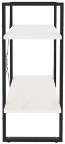 vidaXL Βιβλιοθήκη με 2 Ράφια Λευκή 80x30x70 εκ. από Μασίφ Ξύλο Πεύκου