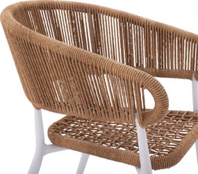 ΠΟΛΥΘΡΟΝΑ ΑΛΟΥΜΙΝΙΟΥ EULO HM5783.12 ΛΕΥΚΗ-ΣΥΝΘΕΤΙΚΟ RATTAN ΜΠΕΖ 55,5x63,5x78Υεκ.