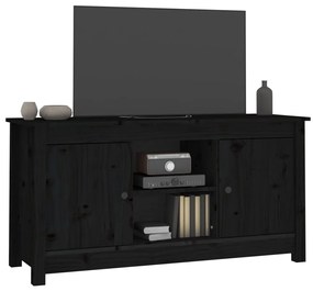 vidaXL Έπιπλο Τηλεόρασης Μαύρο 103x36,5x52 εκ. από Μασίφ Ξύλο Πεύκου