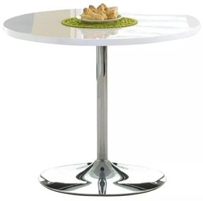 Τραπέζι Houston 121, Γυαλιστερό λευκό, 75cm, Ινοσανίδες μέσης πυκνότητας, Μέταλλο