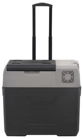 vidaXL Ψυγείο με Ρόδες και Λαβή Μαύρο/Γκρι 50 Λ. από Πολυπροπυλένιο
