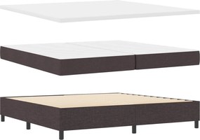 vidaXL LED Κρεβάτι με βάθρο Σκούρο Καφέ 200 x 200 cm ύφασμα