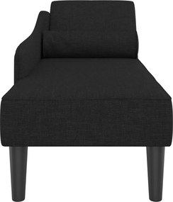 vidaXL Ανάκλιντρο Μασάζ Μαύρο Υφασμάτινο με Μαξιλάρια