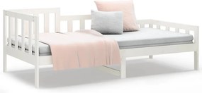 vidaXL Καναπές Κρεβάτι Χωρίς Στρώμα Λευκό 90x200 εκ. Μασίφ Ξύλο Πεύκου