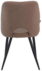 Καρέκλα Renish ύφασμα cappuccino - μαύρα μεταλλικά πόδια 61x47x91,5 εκ. 47x61x91.5 εκ.
