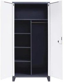 Ντουλάπα Valja Fylliana Μεταλλική Γκρί - Λευκό 90x45x190 εκ. 90x45x190 εκ.