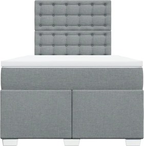 vidaXL Κρεβάτι Boxspring με Στρώμα Ανοιχτό Γκρι 120x190 εκ. Υφασμάτινο