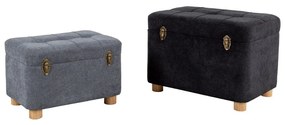Σκαμπό Sandik (Σετ 2τμχ) Anthracite Grey 60-50x40-34xH43-33cm