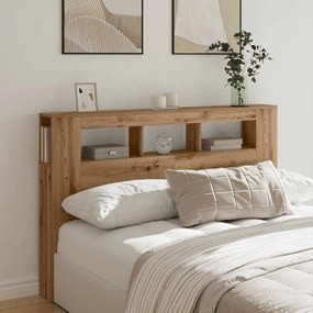 vidaXL LED κεφαλάρι Artisan Oak 160x18,5x103,5 cm Κατασκευασμένο ξύλο