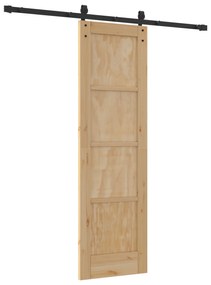 vidaXL Συρόμενη Πόρτα με Σετ Υλικών 61x198.5 cm Συμπαγές Ξύλο Πεύκου