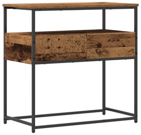 vidaXL Τραπέζι κονσόλας Παλιό Ξύλο 75x40x75 εκ. Συνθετικό Ξύλο και Χάλυβας