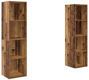 vidaXL Ντουλάπι TV 2 pcs Καφέ 37 x 37 x 142.5 εκ Επεξεργασμένο ξύλο