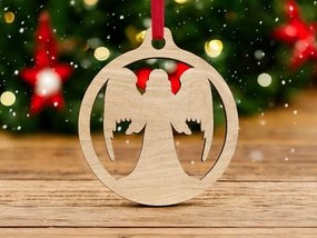 Σετ των 3 Intra απο ξύλο plywood 3mm-4mm πάχος – Μπάλα στολισμού Χριστουγεννιάτικου Δέντρου Αγγέλου 25x25 cm INTRAVECTRY-MY545260