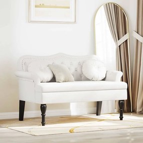 vidaXL Καναπές Chesterfield Λευκό 120,5 x 65 x 75 εκ. Τεχνητό Δέρμα