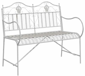 vidaXL Πάγκος Κήπου  Λευκός με Σχέδιο Σλαβήτη, 103,5 CM Χάλυβας