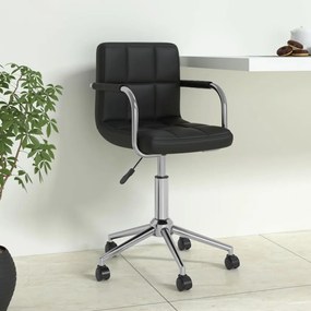 vidaXL Καρέκλα Γραφείου Περιστρεφόμενη Μαύρη από Συνθετικό Δέρμα